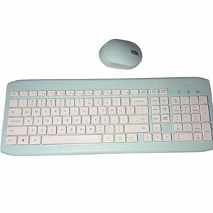 Onn wireless keyboard and mouse combo. Mint color. S/N 2252A09799